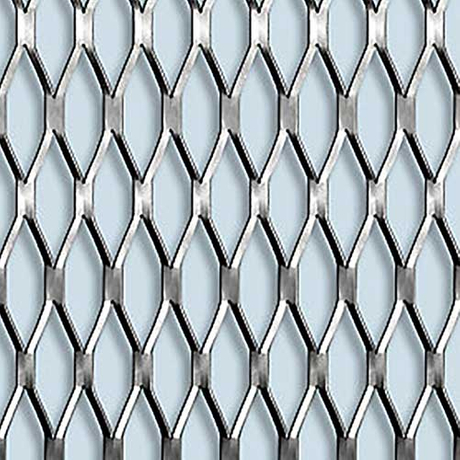  The picture shows different colors and hole shapes aluminum expanded metal facade meshes.