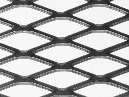 Green aluminum expanded metal meshes with diamond holes are installed on the architectural building facades by trellis.