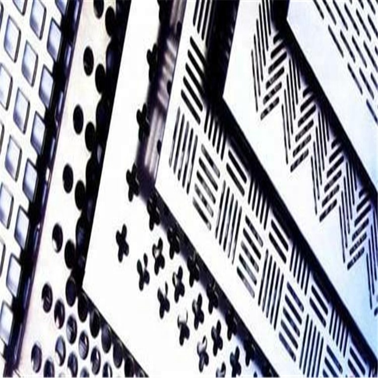 The picture shows different colors and hole shapes aluminum expanded metal facade meshes.